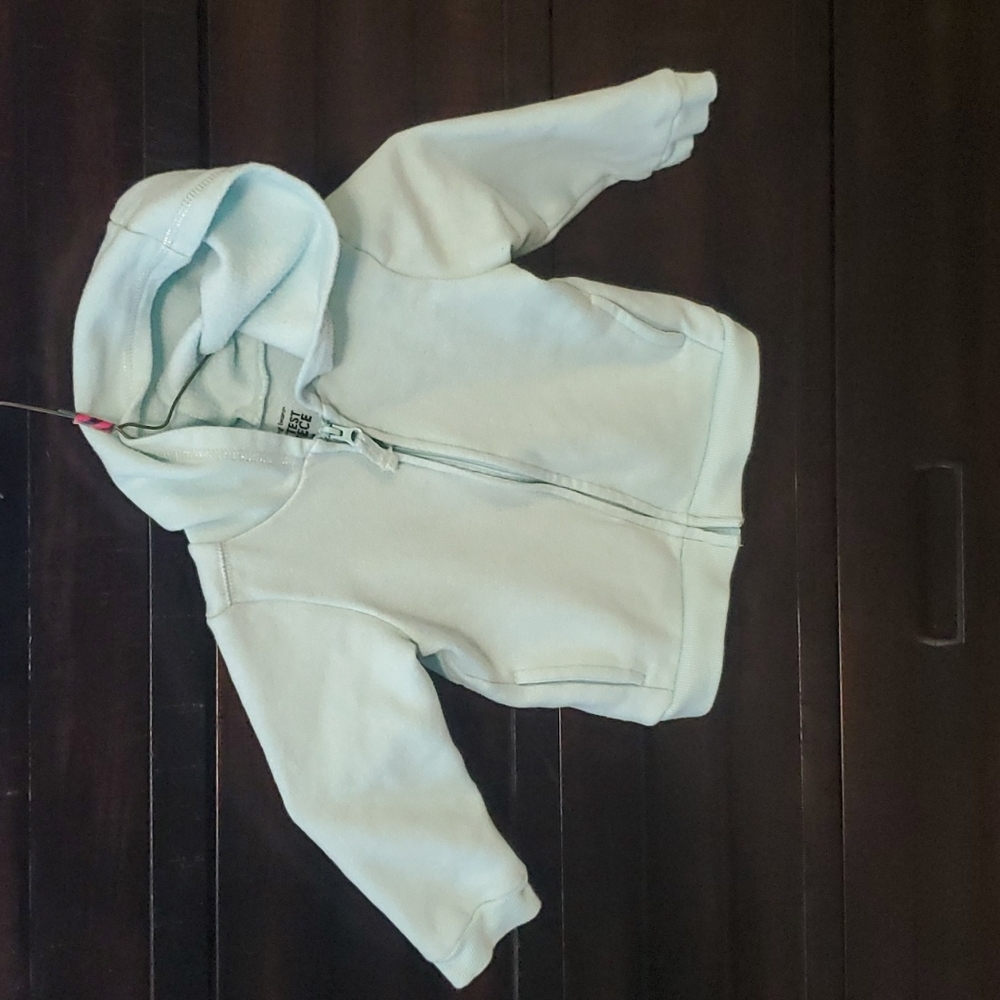Turquoise/light blue hooded zip up jacket
